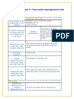 Beginning and Ending The Day: Observation Task 7: Classroom Management and Teacher Talk