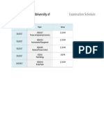 Chemical Engineering, University of Malaya: Examination Schedule