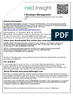 An Entrepreneurial Model of SME Internationalization Evidence From Six Cases