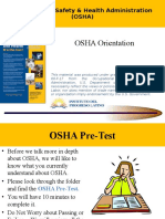 OSHA Orientation: Occupational Safety & Health Administration (OSHA)