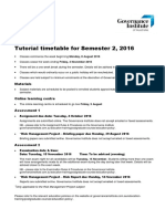 Tutorial Timetable For Semester 2, 2016: Materials