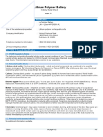 Lithium Polymer Battery SDS