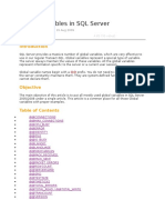 Global Variables in SQL Server: Arufuzzaman, 19 Aug 2009