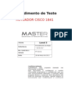 Procedimento de Teste Roteador Cisco 1841 Rev 1