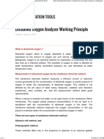 Dissolved Oxygen Analyzer Working Principle Instrumentation Tools