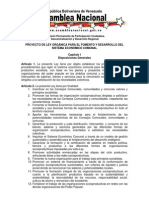 Proyecto de Ley Orgánica para El Fomento y Desarrollo Del Sistema Económico Comunal