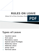 Rule XVI of The Omnibus Rules On Leave