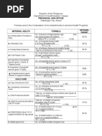 Health Indicators Formulas