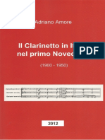 Adriano Amore Il Clarinetto in Italia Nel Primo Novecento 1900 1950 PDF