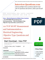 110 TOP MOST Measurement and Instrumentation - Electrical Engineering Objective Type Questions and Answers Electrical Engineering Multiple Choice Questions PDF