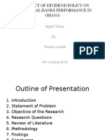 The Impact of Dividend Policy On Commercial Banks Performance in Ghana