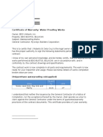 Cert of Waterproofing