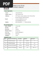 Curriculm Vitae Naveed Ahmad: Contact Information