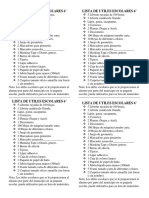 Lista Utiles Escolares 6°