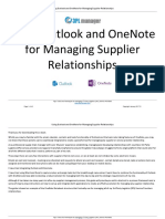 Using Outlook and OneNote For Managing Supplier Relationships