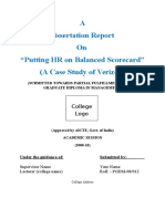 A Dissertation Report On "Putting HR On Balanced Scorecard" (A Case Study of Verizon)