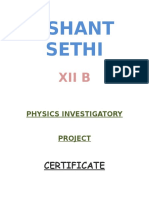 Physics Investigatory Project