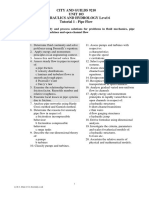 City and Guilds 9210 UNIT 103 Hydraulics and Hydrology Level 6 Tutorial 1 - Pipe Flow