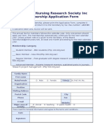 Philippine Nursing Research Society Inc Membership Application Form