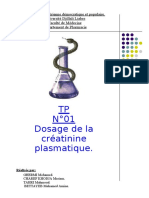 Dosage de La Creatinine