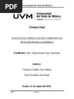 Producto Final. - Evaluacion Curricular Por Competencias de Un Programa Academico