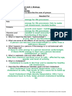 PiXL Knowledge Test ANSWERS - AQA B1 CORE Science - Legacy (2016 and 2017)