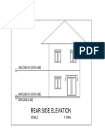 Rear Side Elevation: Second Floor Line