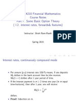 MATH 4210 Financial Mathematics Course Notes Part I: Some Basic Option Theory (I.2. Interest Rates, Forwards& Features)