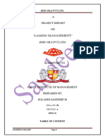 Management: JMD Oils PVT - Ltd. A Project Report ON "Logistic " (JMD Oils PVT - LTD)