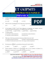 NEET - AIPMT - Full Length Practice Paper 03 - Ezyexams