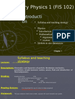 Introducti On: Elementary Physics 1 (FIS 102)