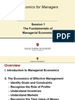 Economics For Managers: Session 1 The Fundamentals of Managerial Economics