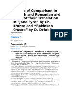 Degrees of Comparison in English and Romanian and Ways of Their Translation in Jane Eyre