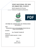 Tunel de Emfriamiento Transferencia de Calor Con Regimen Trancitorio