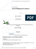 3 E-Banking Security Issues - Is There A Solution in Biometrics - The Journal of Internet Banking and Commerce