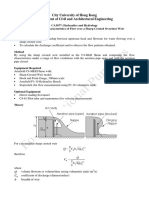 Lab Sheet H1 Sharp Crested Overshot Weir