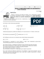 10 Lista de Exercicios Complementares de Matematica Razao e Proporcao Professora Michelle 7 Ano B Unidade II