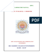 Electronic Devices Circuits (Edc) Laboratory Manual: For Ii / Iv B.E (Ece) : I - Semester