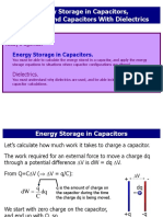 Energy Storage in Capacitors, Dielectrics and Capacitors With Dielectrics