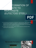 Transformation of Austenite To Martensite (Eutectoid Steel