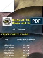 Rules-Of-Thumb For Beams and Columns: Class Instructor