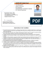 GATE 2017 Admit Card: Instructions To The Candidate