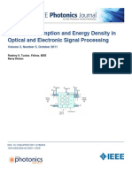 Energy Consumption and Energy Density in Optical and Electronic Signal Processing