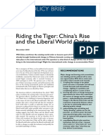 Riding The Tiger: China's Rise and The Liberal World Order