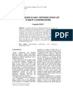 Thermodynamic Optimization of Screw Compressors