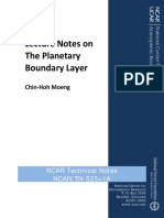 Lecture Notes On The Planetary Boundary Layer