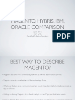 Magento, Hybris, Ibm, Oracle Comparison: April 2016 Tero Juola Certified Solution Architect