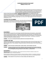 Carburetor Instruction Sheet MODELS 4165 & 4175: Read This First