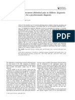 One Hundred Cases of Recurrent Abdominal Pain in Children - Diagnostic Procedures and Criteria For A Psychosomatic Diagnosis