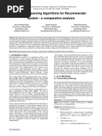 Machine Learning Algorithms For Recommender System - A Comparative Analysis